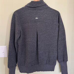 ALO Yoga Haze Mock Funnel Neck Sweatshirt Women's Size Small Gray